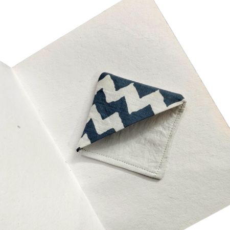 Handmade Corner Style Grey Fabric Dogear Bookmark